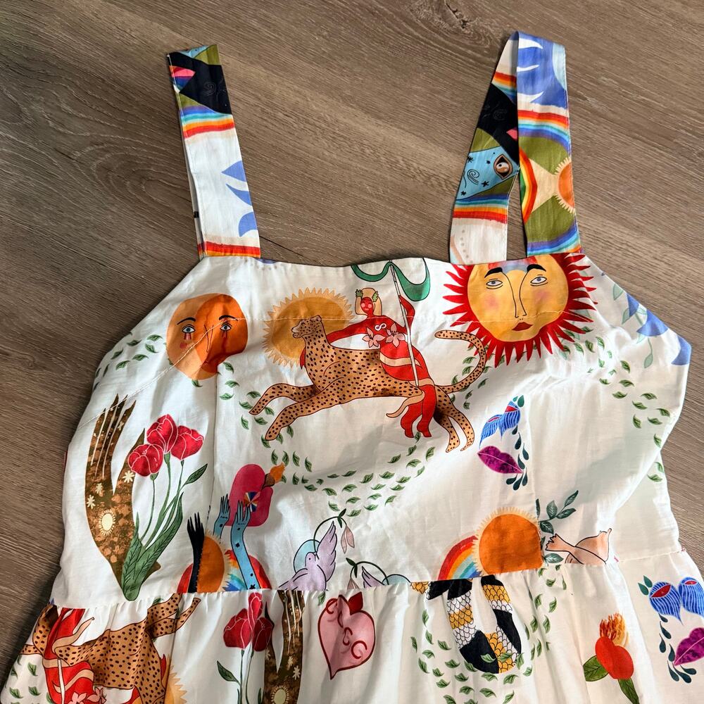 Bellambra Maxi Dress Funky Symbolism Summer whimsical Boho Size XL - Picture 2 of 7